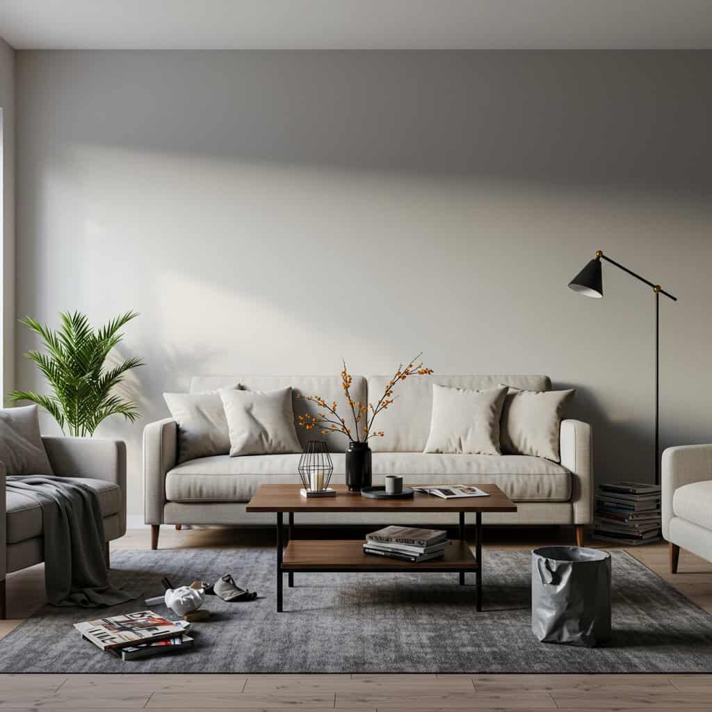 16. Declutter Floors and Surfaces