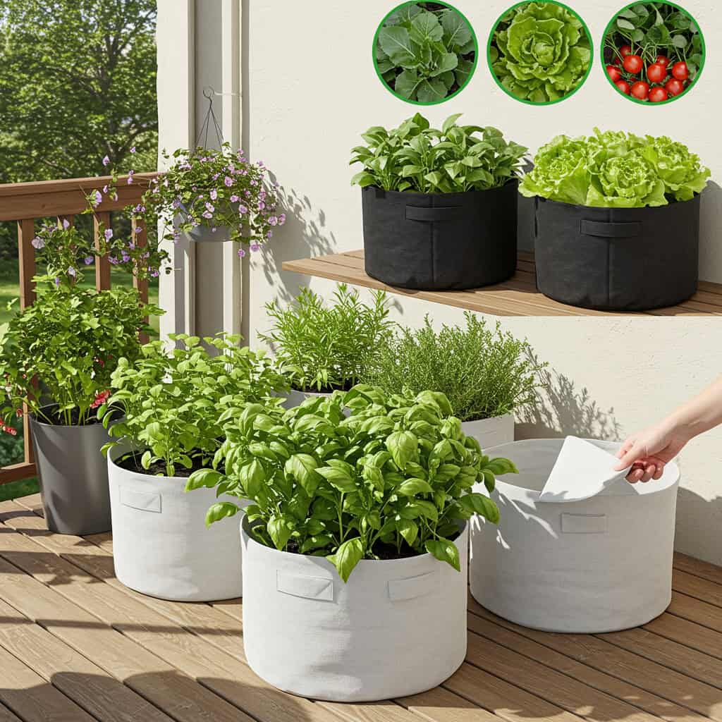 14. Grow Vegetables in Grow Bags