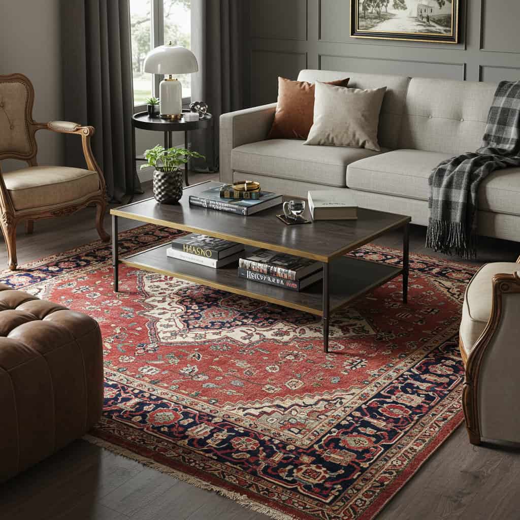 Step 7: Unify Spaces with Rugs and Soft Furnishings