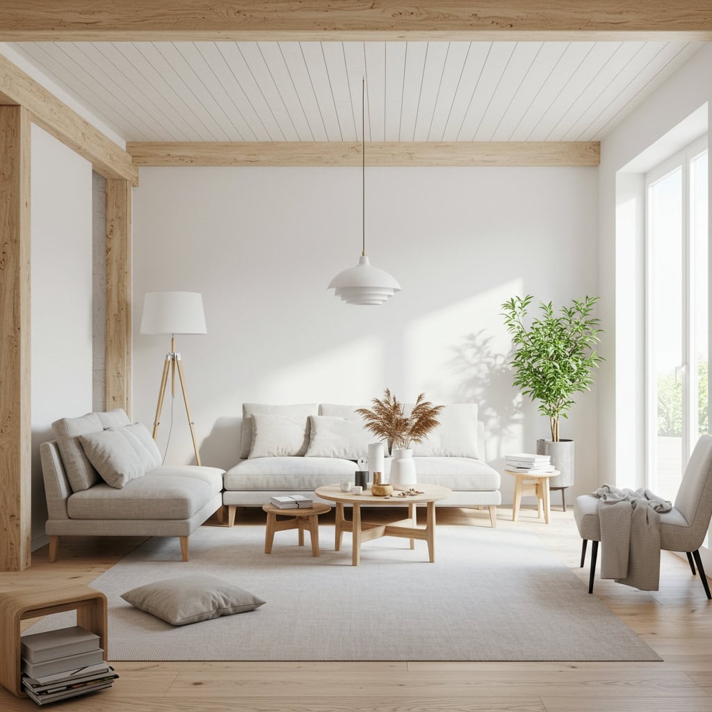 7. White and Wood Tones