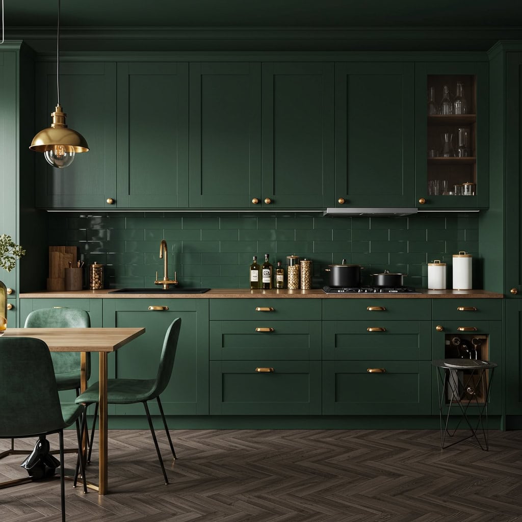 9. Forest Green and Brass