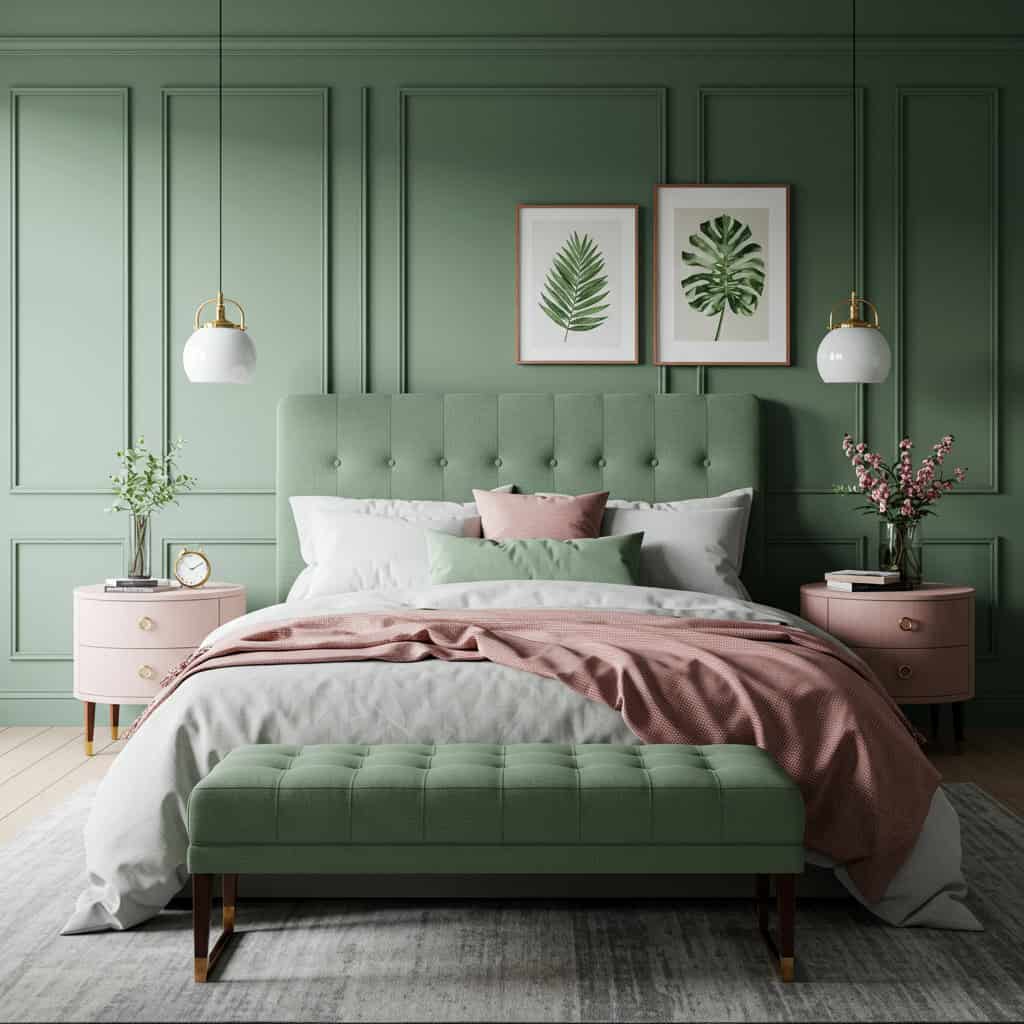 13. Sage Green and Dusty Rose