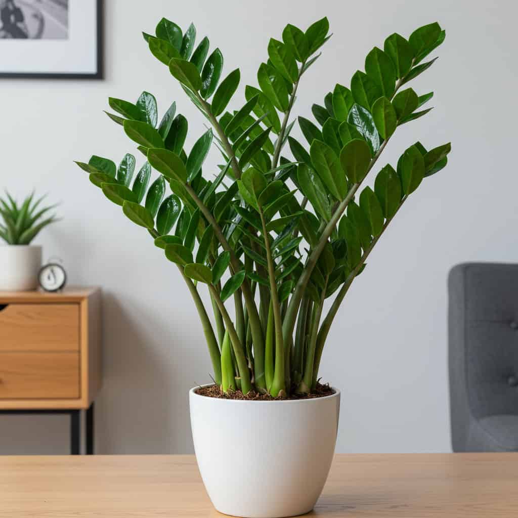 2. ZZ Plant (Zamioculcas zamiifolia)