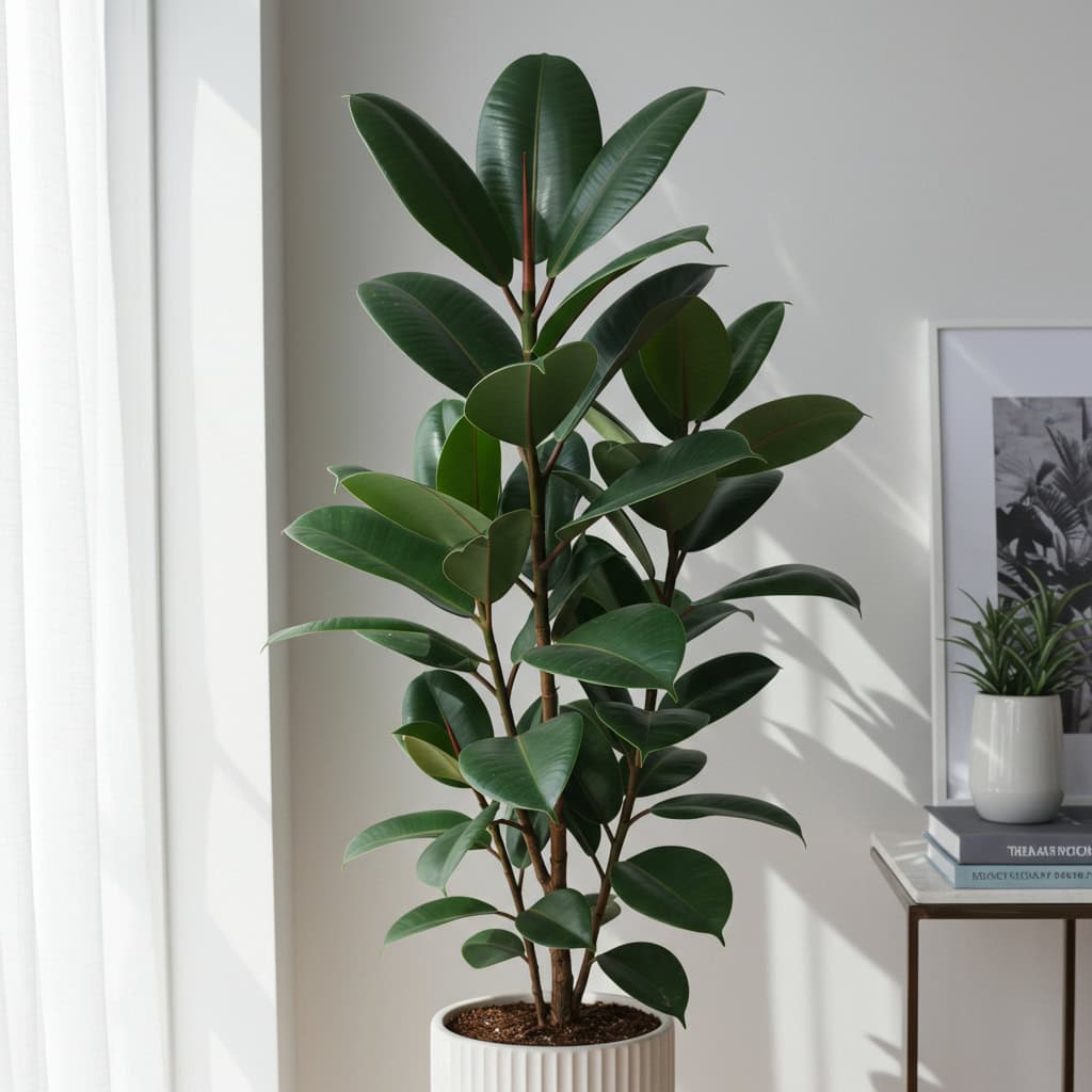 9. Rubber Plant (Ficus elastica)